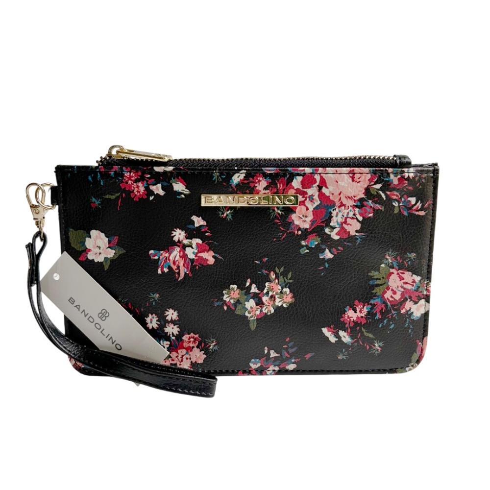 NWT Bandolino Floral RFID Wristlet Zipper Top Wallet